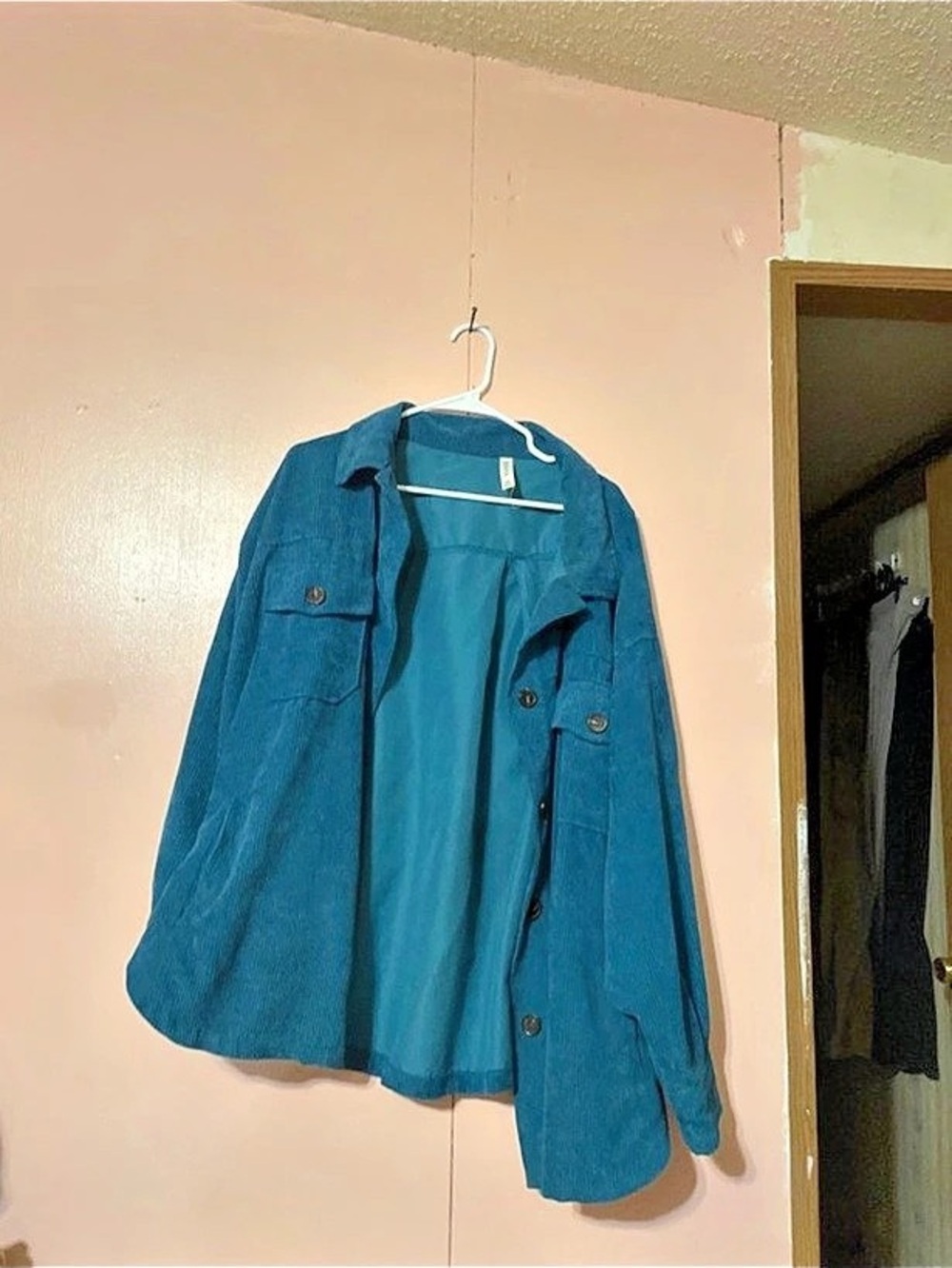 Zenana Corduroy Button Down Shirt Jacket Shacket XXL
